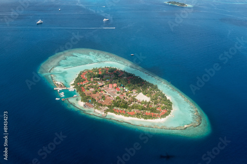maldives aerial view landscape