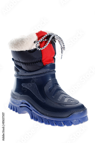 Children's winter boot isolated on white background