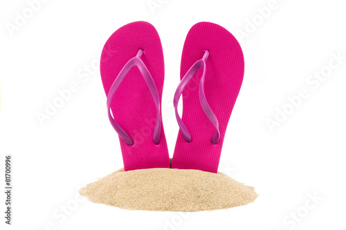 Isolated flip flops on white background