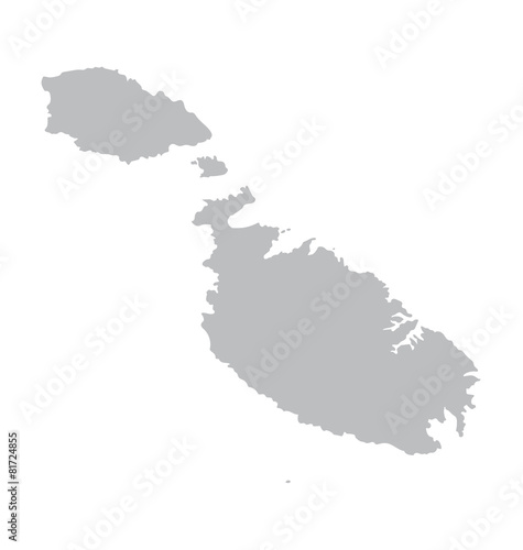 grey map of Malta
