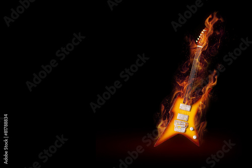 Burning guitar.