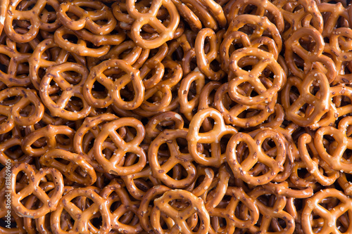 Background texture of mini pretzels