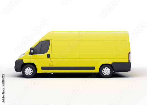 Lieferwagen oder Van, isoliert weiß