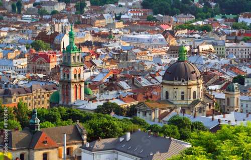 Lviv City in the evening