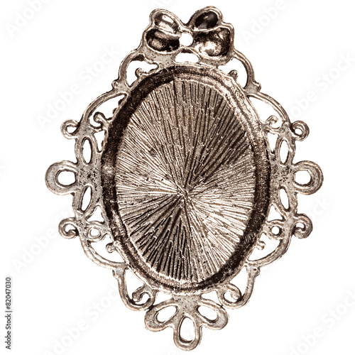 Reverse side of silver pendant