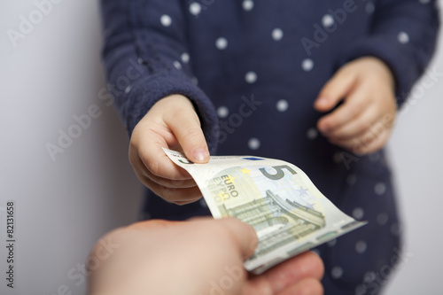 Child takes money