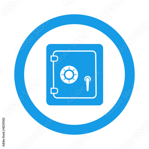 Icono redondo caja de seguridad azul