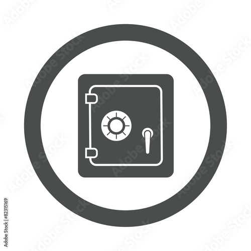Icono redondo caja de seguridad gris