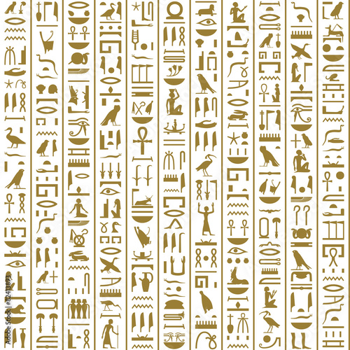 Ancient Egyptian Hieroglyphs Seamless