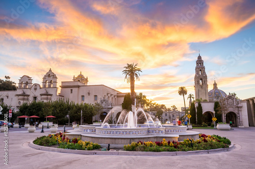 San Diego's Balboa Park at twilight in San Diego California