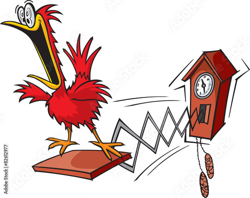 A cartoon cuckoo clock. layered vector and high resolution jpeg.