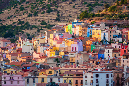 Colourful houses, Bosa, Sardinia, Italy, Europe