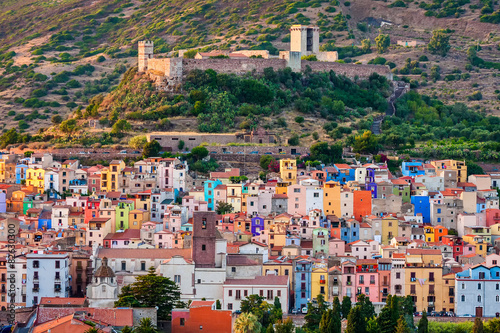 Colourful houses, Bosa, Sardinia, Italy, Europe