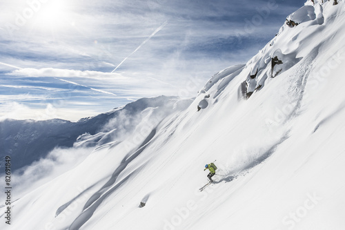 Free skiing downhill