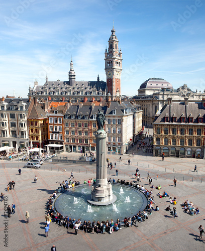 View of the Main Square of Lille, France 