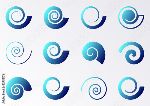 Blue spiral icons