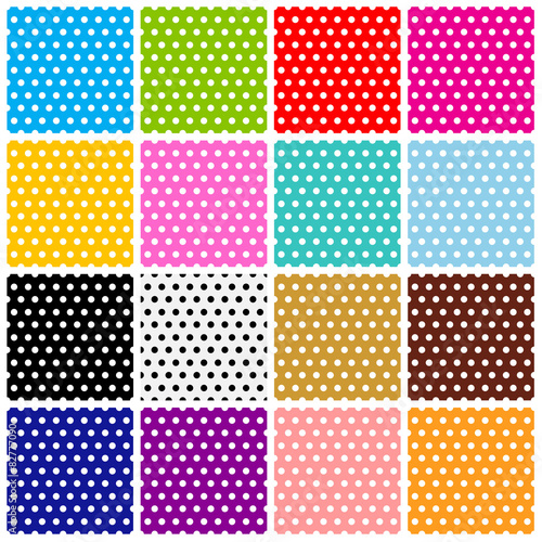 Colorful polka pattern collection