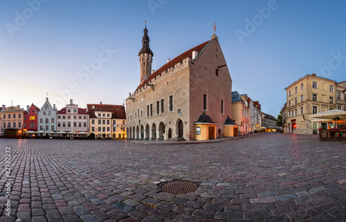 Tallinn Town Hall and Raekoja Square in the Morning, Tallinn, Es