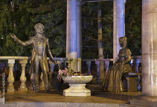 Monument to Pushkin in Krasnoyarsk. Russia