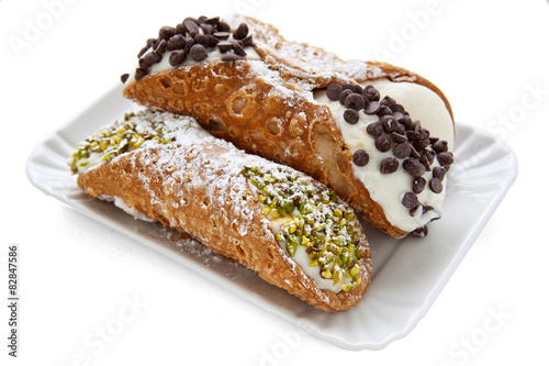 Sicilian cannoli . italian sweets