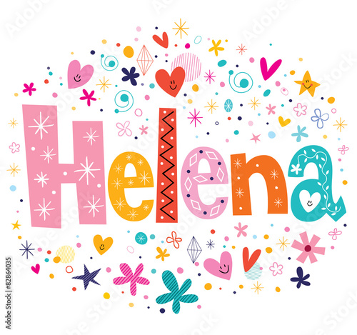 Helena girls name design decorative lettering type