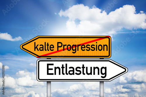 Wegweiser mit Kalte Progression und Entlastung