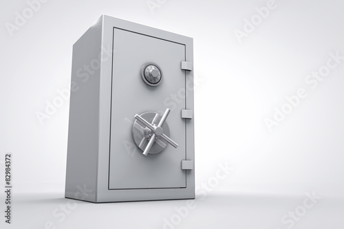 3D bank safe box isolated render