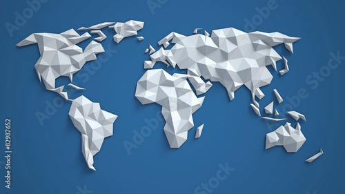 3d triangular world map