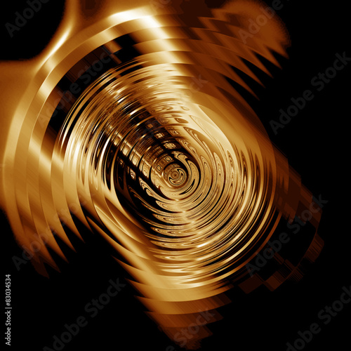 Abstract golden disk for poster and music background