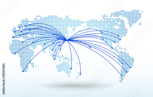 世界地図・ドット・グローバル・ネットワークイメージ・World map Vector