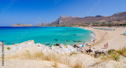 Widok na piękną plażę Falasarna na wyspie Krecie