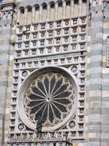 rosone e statua san giovanni battista del duomo - Monza