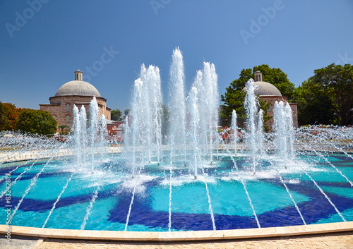 The fontain in Sultan Ahmet Park with Ayasofya Hurrem Sultan Ha