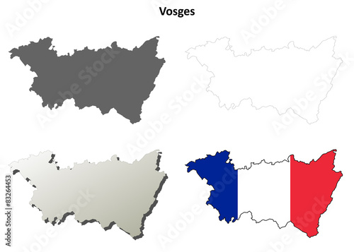 Vosges (Lorraine) outline map set