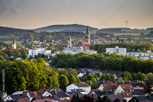 Neumarkt in der Oberpflalz in Bayern im Abendlicht