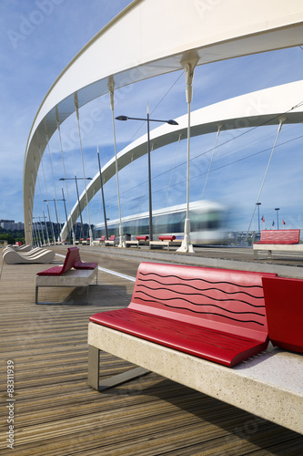 Bench on a bridge