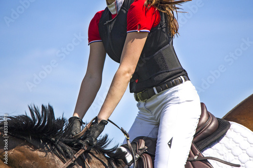 Horsewoman, Clouse-up of Young girl rider and horse