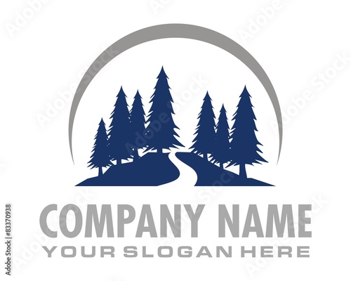 blue pine tree logo image vector