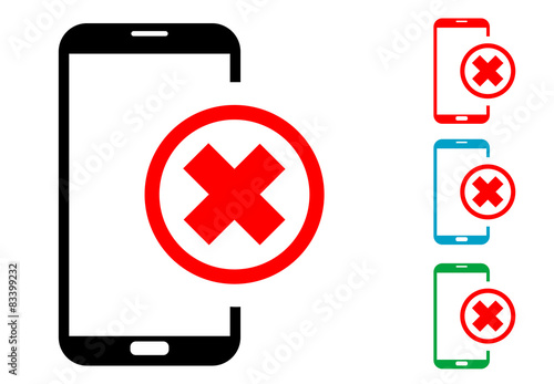Pictograma error smartphone con varios colores