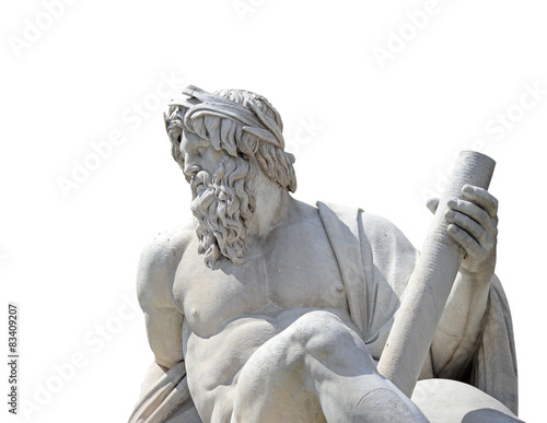 Statue of the god Zeus in Bernini Fountain Rome (clipping path)
