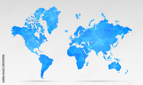 Wektorowa mapa świata - niebieska abstrakcja