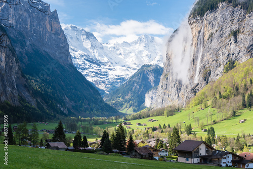 Lauterbrunnen valley in the Bernese Alps, Switzerland.