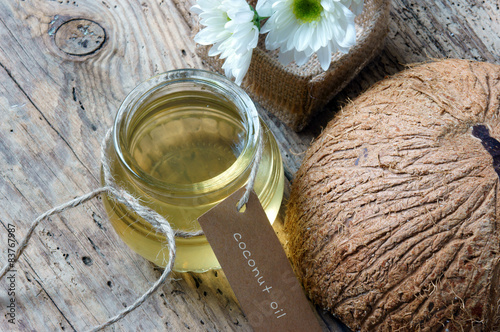 Coconut oil, essential oil, organic cosmetic