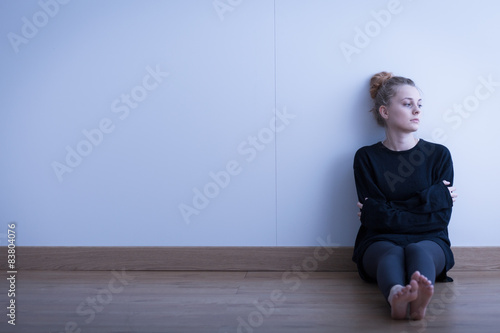 Lonely thoughtful girl