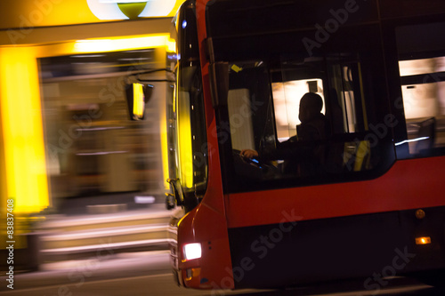 night bus driving blur background