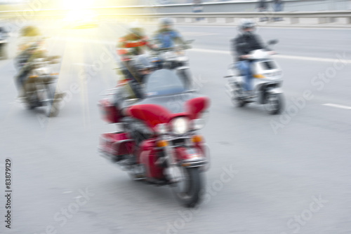 Blured motorcycle racer