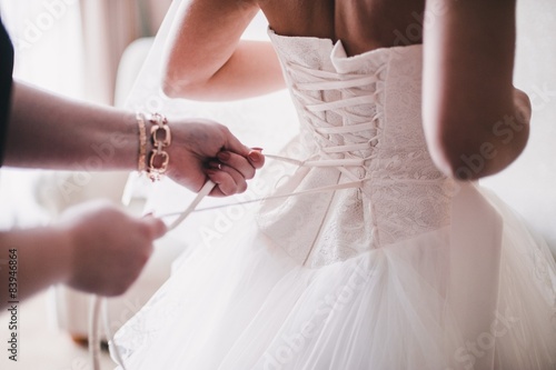 Bride in white dress