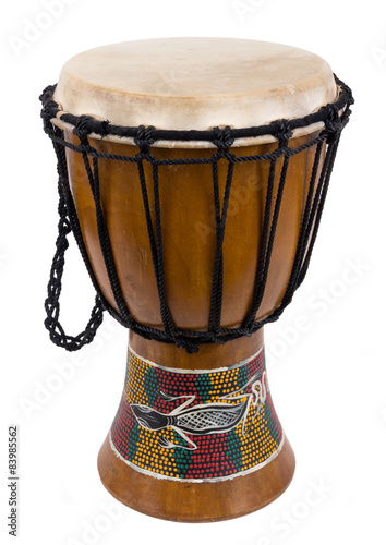 african djembe drum isolated over a white background 