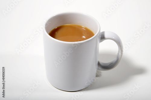 Plain white mug of strong tea