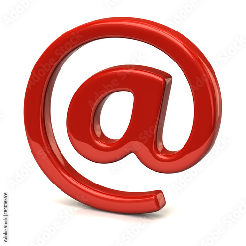 Red e-mail symbol on a white background 